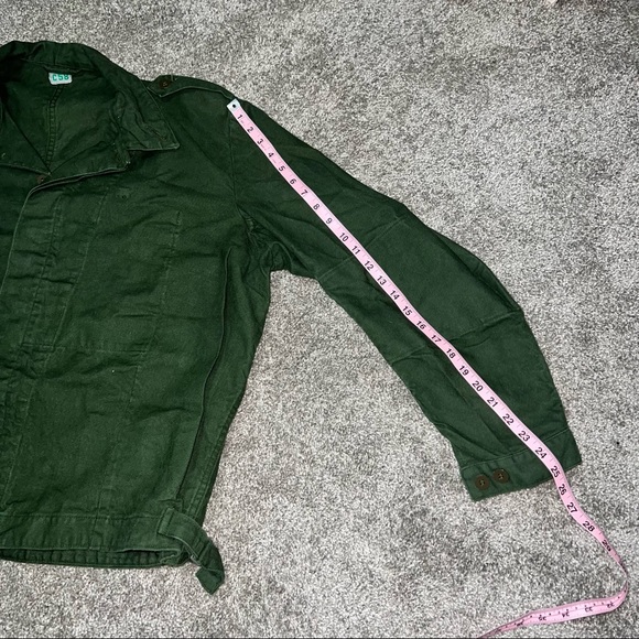 Green Army Military Button Down Shirt / Jacket - Picture 7 of 8